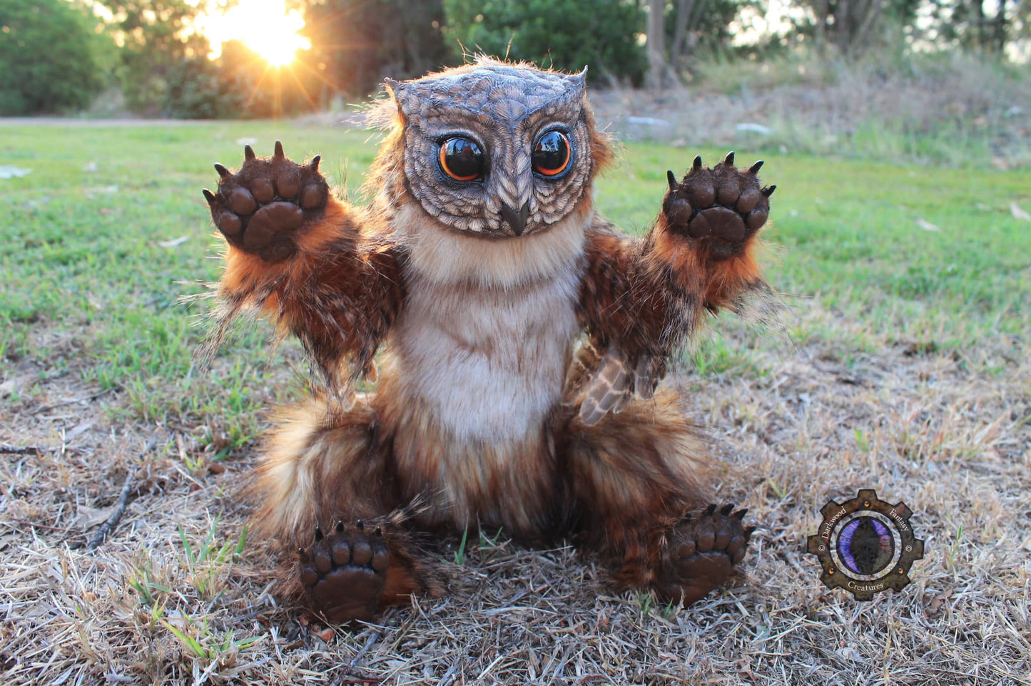 PRE-ORDER! Handmade Poseable Owlbear Cub Art Doll