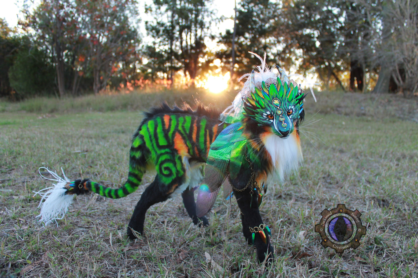 Luxorin the Beetle Tiger OOAK Poseable Art Doll