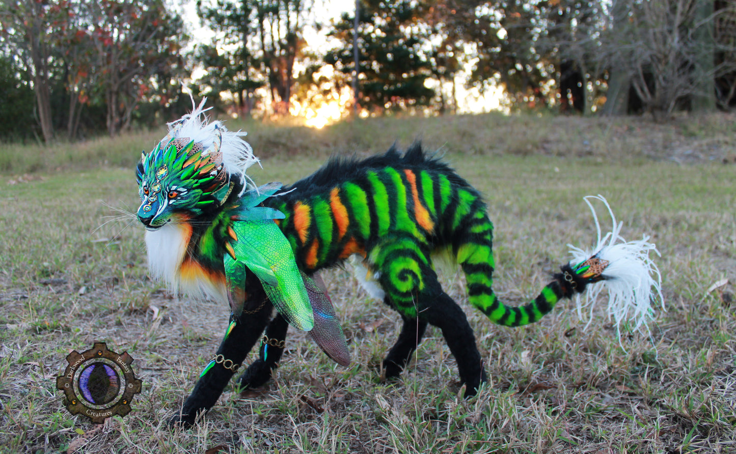 Luxorin the Beetle Tiger OOAK Poseable Art Doll